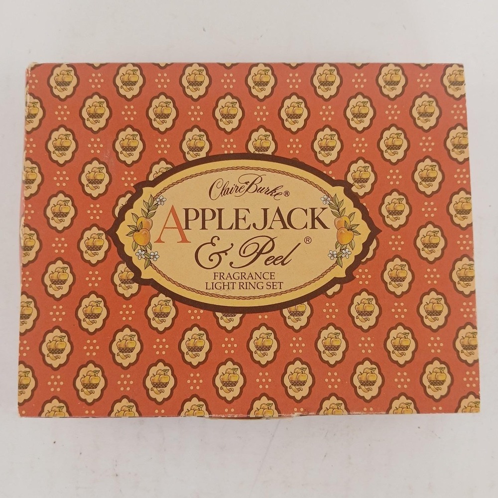 NIB Vtg Claire Burke Apple Jack Fragrance Light Ring Set 0.5 oz 14ml